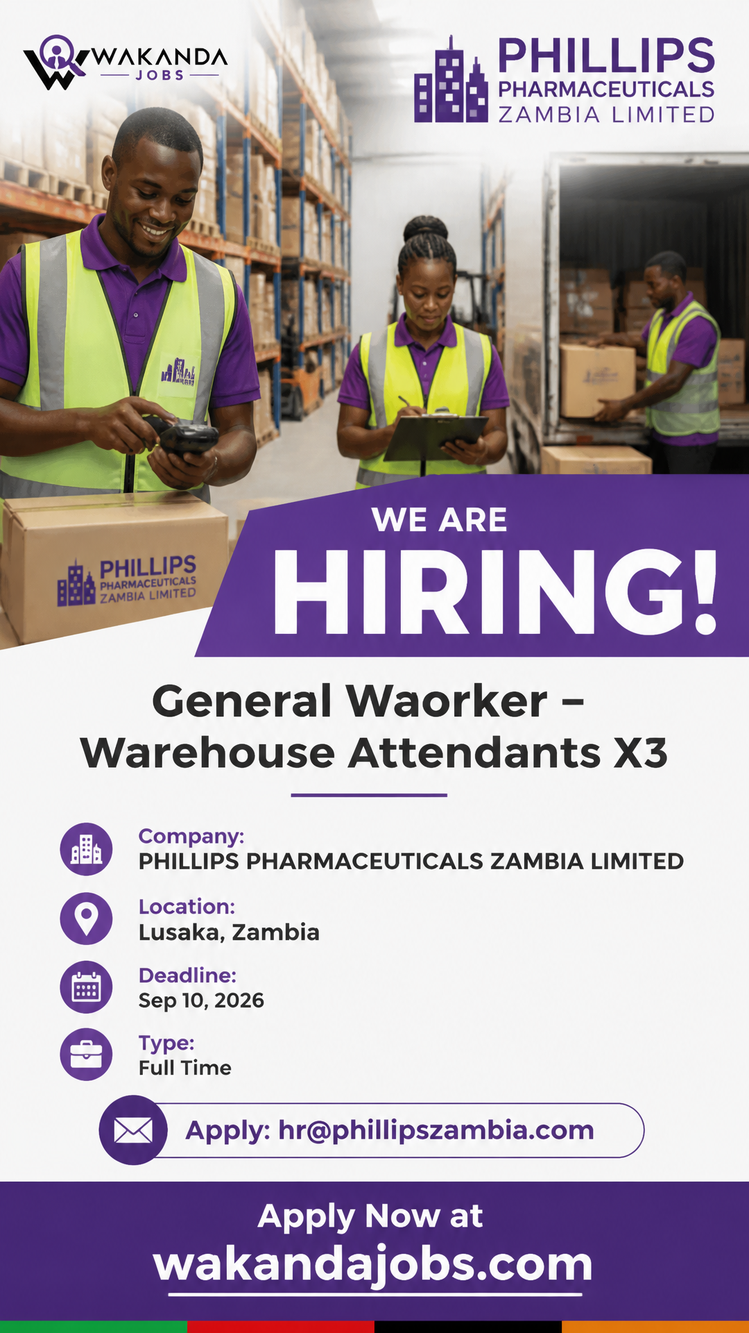 General Waorker – Warehouse Attendants X3